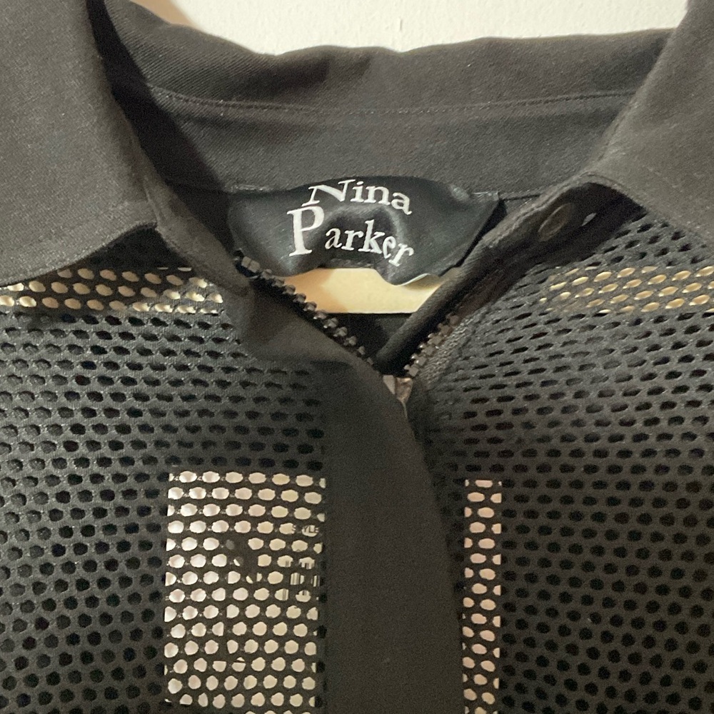 Nina Parker Black Mesh Zip Romper - Picture 2 of 3
